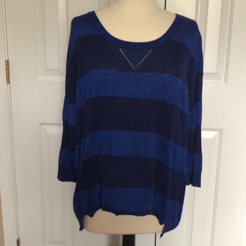 ANA BLUE JEWEL TONE KNIT TOP